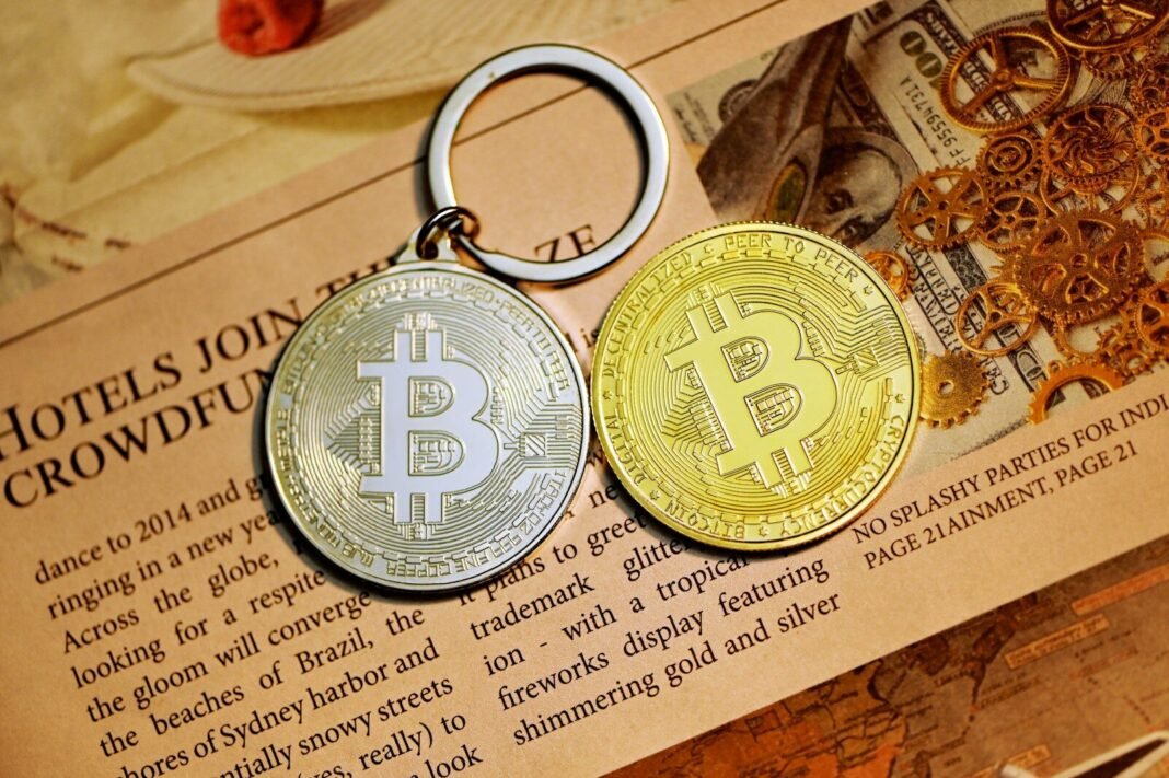 gold round medal on brown paper